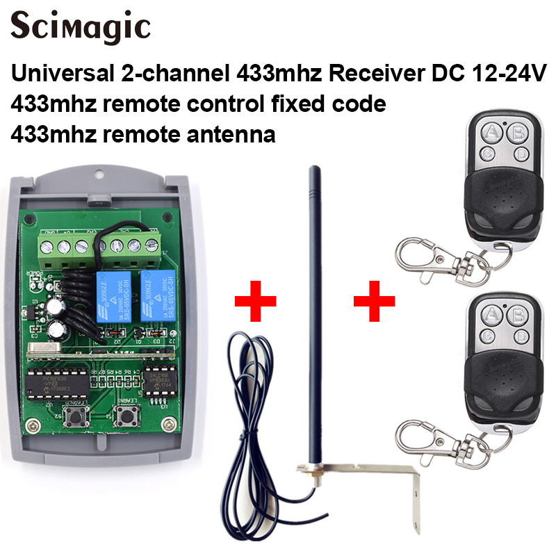 2 channel Gate Garage remote control 433mhz receiver + 433mhz remote control duplicator + 433mhz