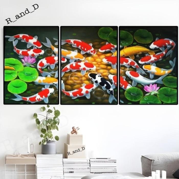 Lukisan Dekorasi hiasan dinding ikan koi poster dinding gambar ikan ko
