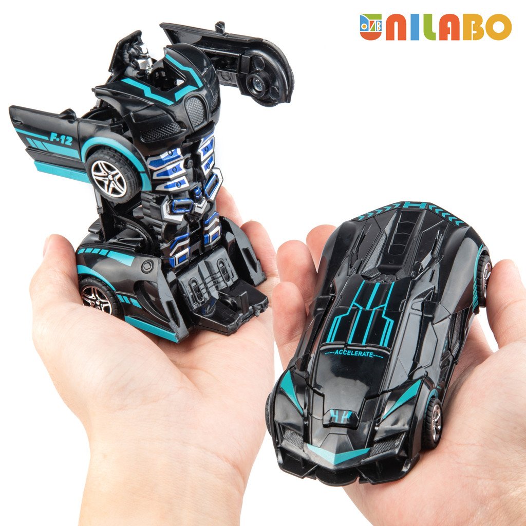 Transformable Robot Sports Car Toys, No Batteries, Educational Kids Gift, Colorful Model Vehicle for