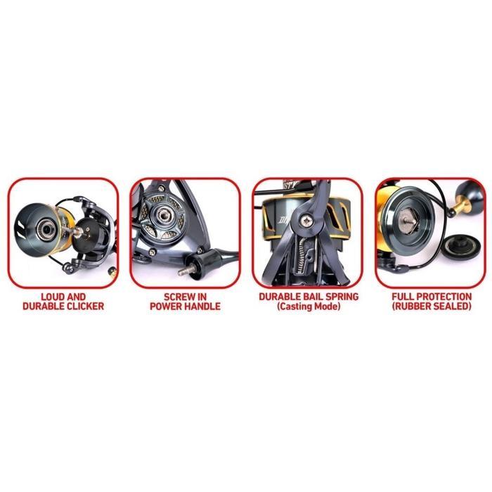 Maguro Dinasty Spinning Reel Reel Pancing Saltwater & Freshwater Premium, Body Aluminium, Drag Kuat,