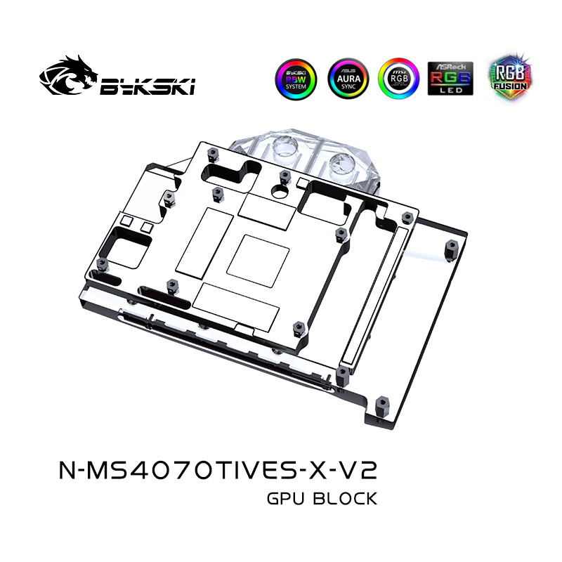 Bykski N-MS4070TIVES-X-V2 Water Block Use for MSI GeForce RTX 4070 Ti VENTUS 3X 12G OC GPU Card /