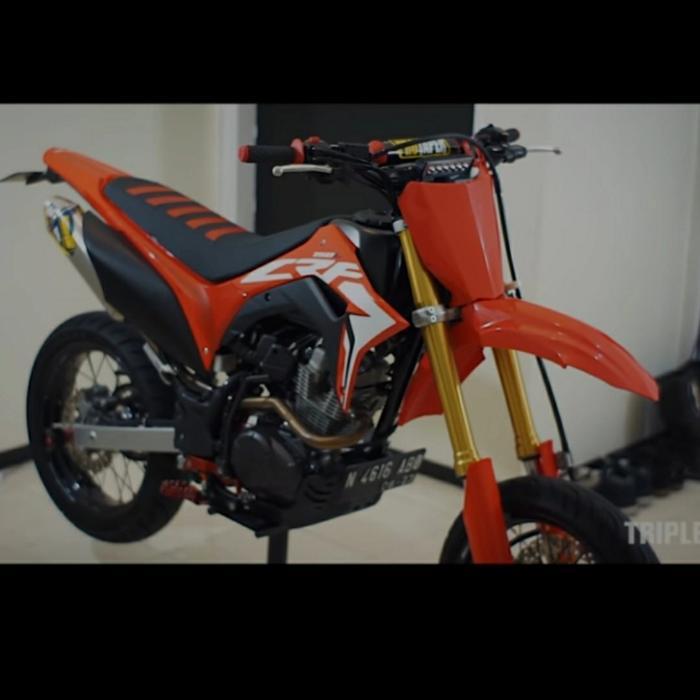 Sarung Jok Kulit Jok Bungkus Jok Motor Honda Crf Garis Garis Merah