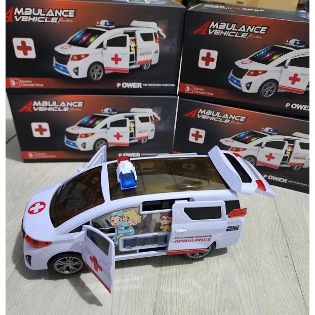 MAINAN MOBIL AMBULANCE JUMBO BISA BUKA SEMUA PINTU