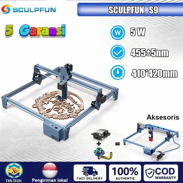 SCULPFUN S9 Mesin Laser Cutting Acrylic 5W Laser Engraver 410*420MM Mesin Ukiran Laser Multifungsi