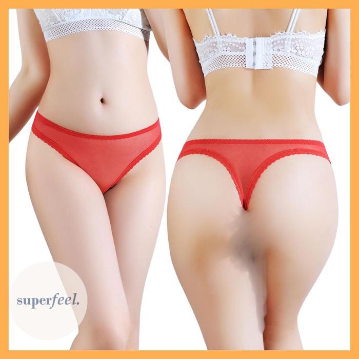 Diskon SFL CELANA DALAM WANITA SEXY TRANSPARAN MESH CD KOLOR LINGERIE KATOK TEMBUS PANDANG HOT