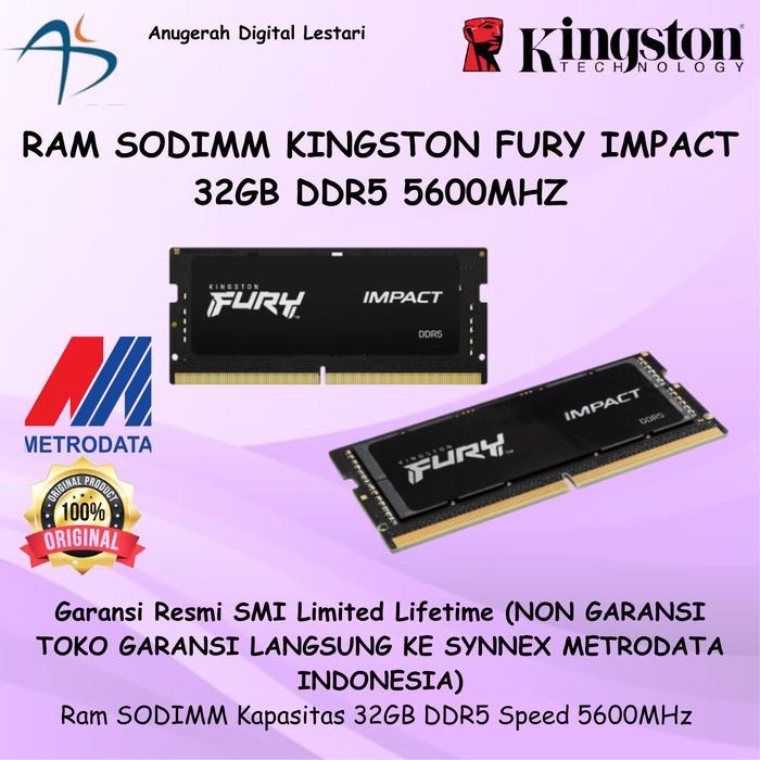 Ram Sodimm KINGSTON FURY IMPACT 32GB DDR5 5600MHz Original