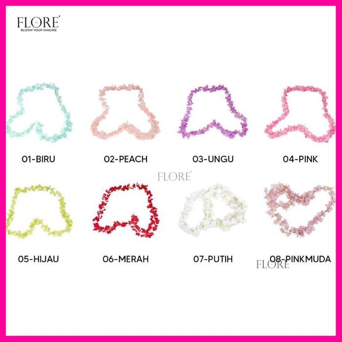 Bunga wisteria jumbo juntai murah / Plastik Artificial / BUNGA PLASTIK HIAS WISTERIA BUNGA DEKORASI
