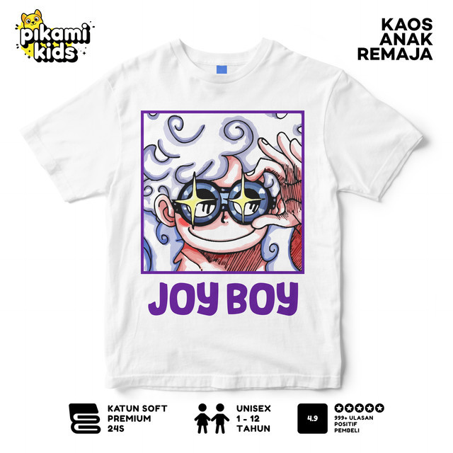 PIKAMI Kaos Distro Anak One Piece Luffy Joyboy Harga Khusus - Baju Anak One Piece Putih