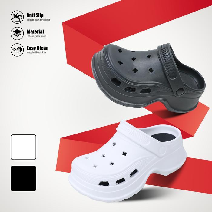 sandal karet hak tinggi wanita sandal selop baim sandal tebal tinggi sandal tinggi korean style
