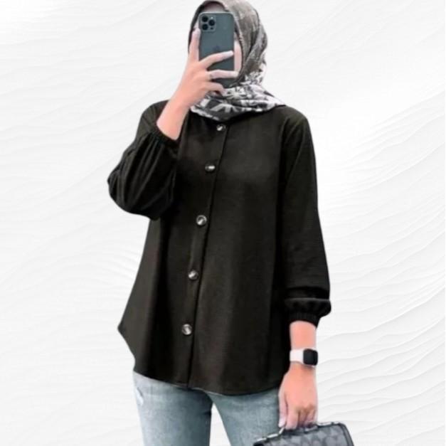 Kemeja Jumbo Ld120&105 Atasan Wanita Hijab Karina Blouse Kekinian Blus Tshirt Muslimah Bahan