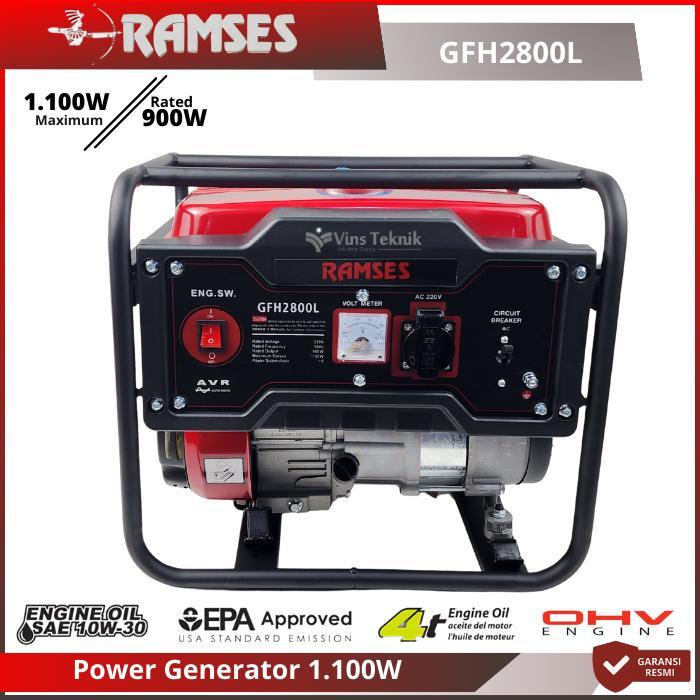RAMSES GFH2800L Mesin Genset Bensin 1.100Watt Power Generator Set 4HP GFH 2800
