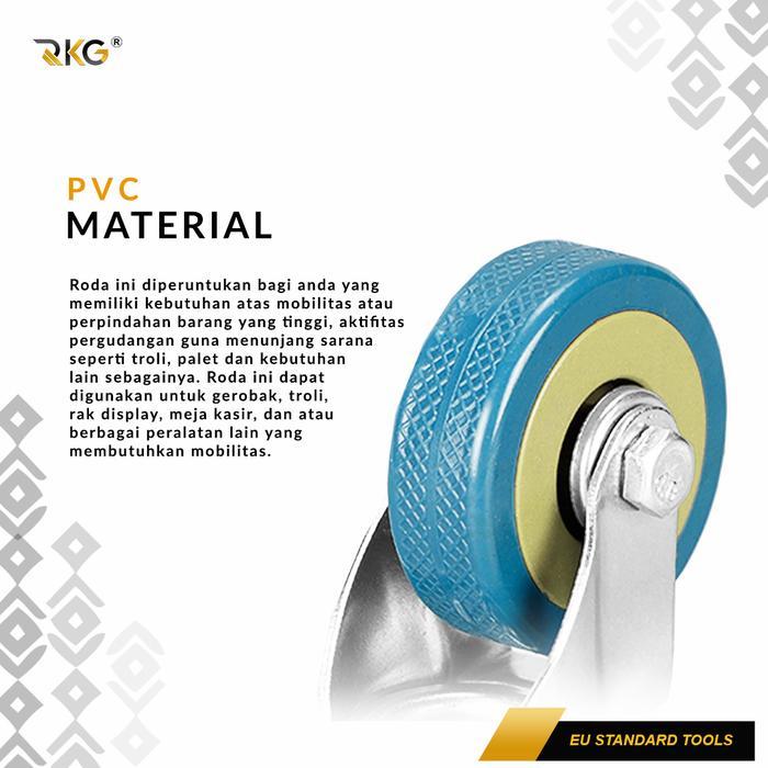 Roda Caster PVC Troli 2 Inch Furnitur Rak Serbaguna Industrial Caster