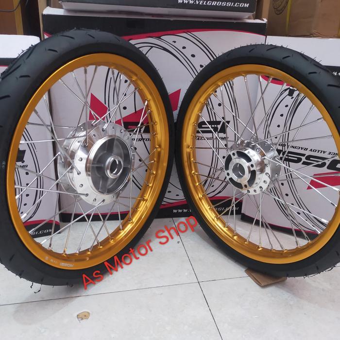 VELG SET ROSSI 160 185 RING 17 TROMOL SET PLUS BAN YAMAHA HONDA BEBEK