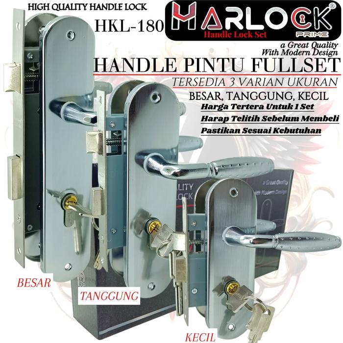 Kunci Pintu HARLOCK & Handle Pintu 1Set Gagang Bulat fullset