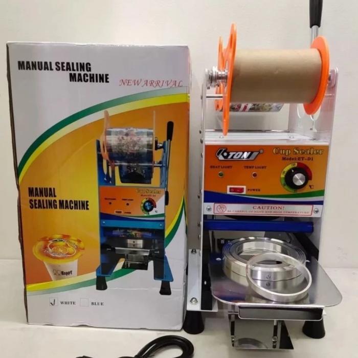 ETON : MESIN CUP SEALER MANUAL ALAT PRESS GELAS PLASTIK ET D1 12-22OZ
