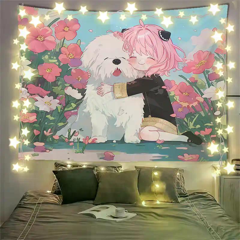 Spy×Family Anya Bond: Kain Tenun Anime, Hiasan Dinding Lucu untuk Dekorasi Kamar Tidur & Asrama