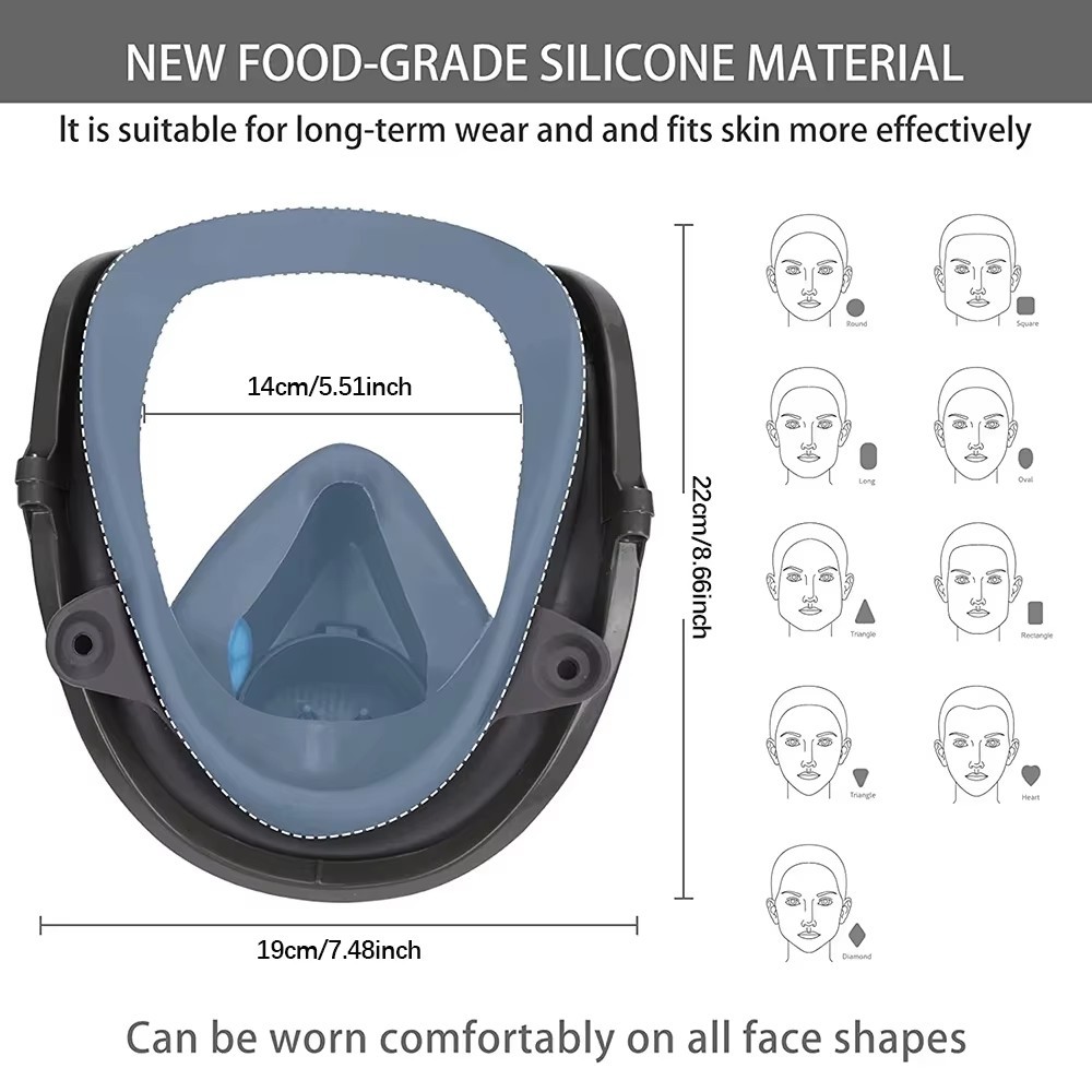 Chemical respirator 6800 dust respirator anti-fog full face mask filter for acid gases, welding