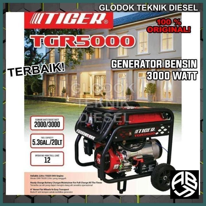 GENSET 3000 WATT GENERATOR LISTRIK 3000WATT BENSIN PORTABLE - GOJEK - ABINAYA7