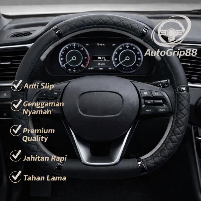 AUTOGRIP88 D SHAPE SARUNG SETIR MOBIL MODEL D SHAPE STIR MOBIL BAHAN KULIT PREMIUM TERBAIK