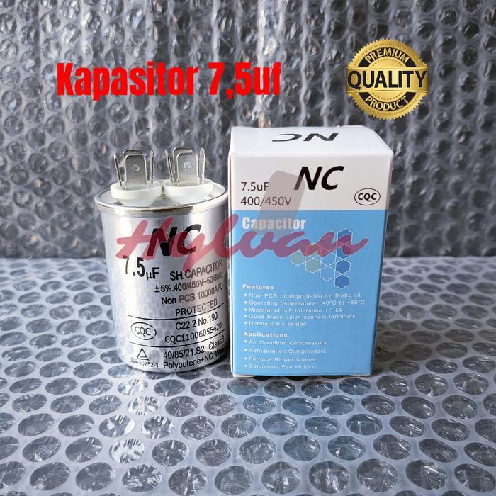 KAPASITOR 7,5UF AC DAIKIN MALAYSIA 1/2 PK ASLI