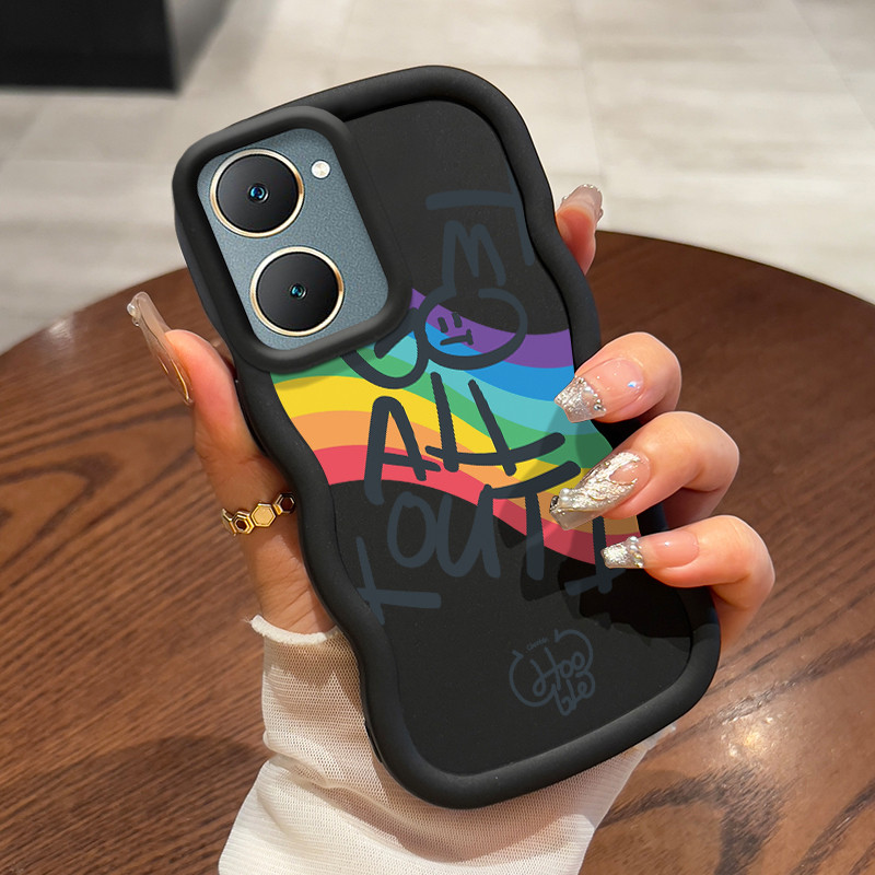Casing Untuk VIVO Y03 Y03T Y100 Y18 Y18i Y18e Y18t Y37 Y28s 5G Case Casing Bahasa Inggris Rainbow po
