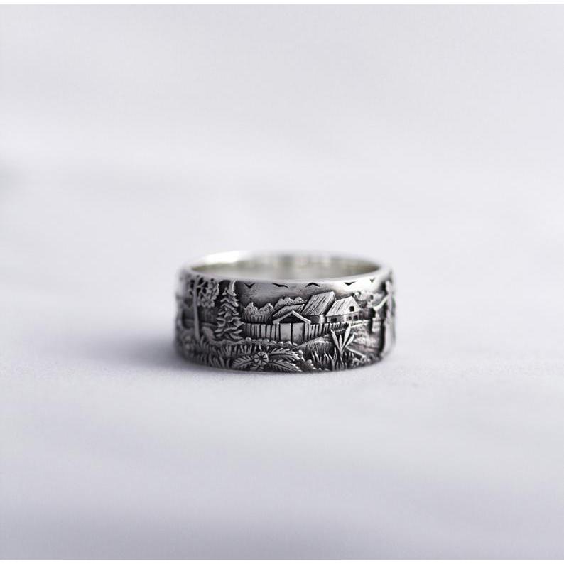 Fashion Wild Men and Women Ring Thailand Silver Deer Forest Ring 925 Silver Ring Hip Hop Style Ring