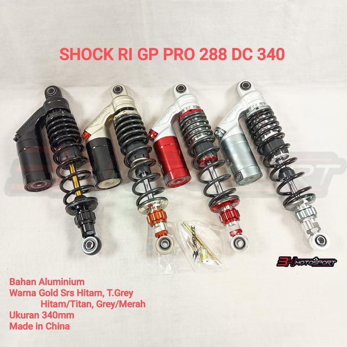 SHOCK SKOK SHOCKBREAKER RIDE IT GP PRO 288 DOUBLE CLICK UKURAN 340 WARNA GOLD SERIES HITAM, T.GREY,
