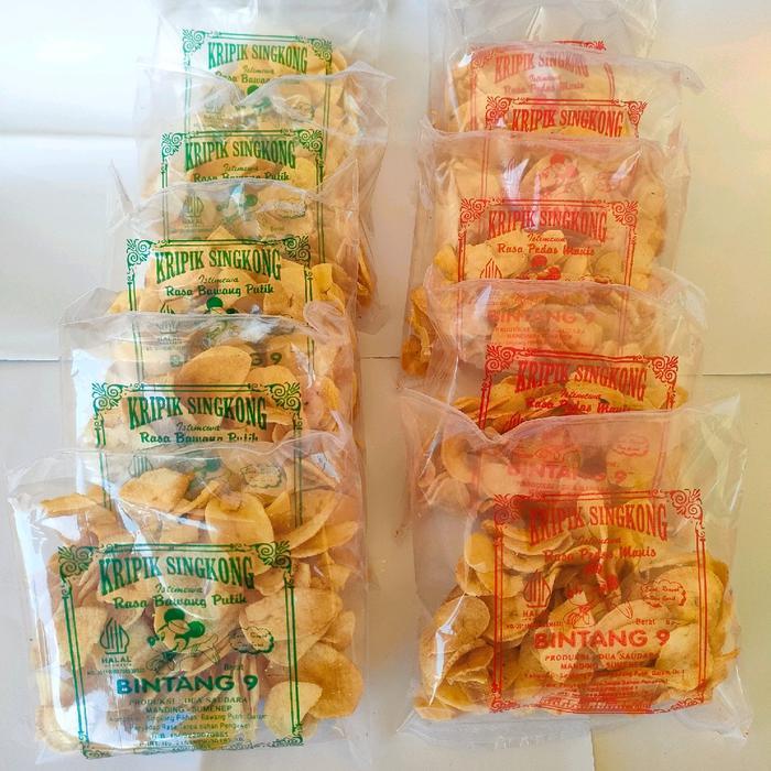 Keripik Singkong Madura Paket 10pcs - Keripik Singkong Bintang 9 - Keripik Singkong Manding Sumenep