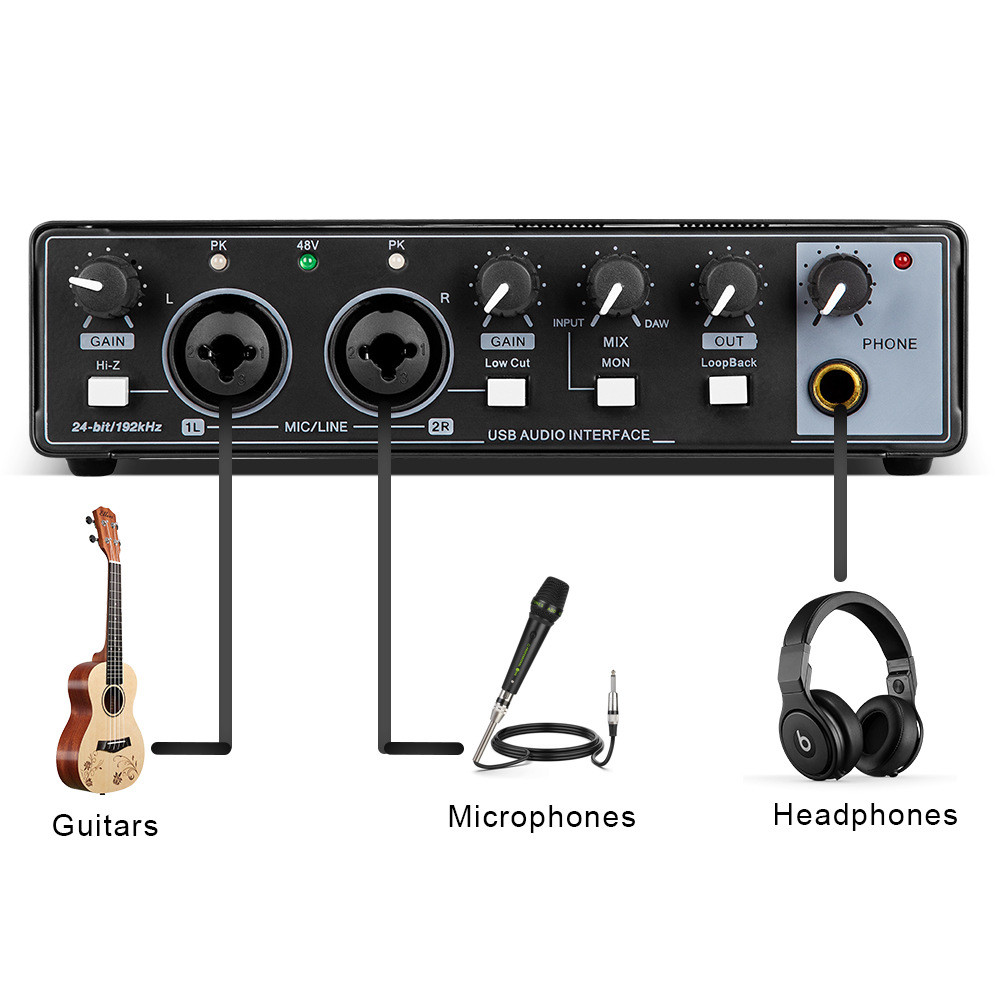 Small external professional sound card USB computer driver-free sound card live recording K-song