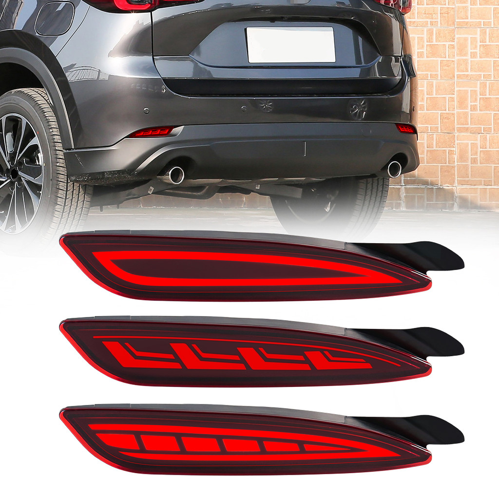 For Mazda CX5 CX-5 2022 2023 LED Rear Bumper Reflector Lights Auto Brake Warning Dynamic Turn Signal