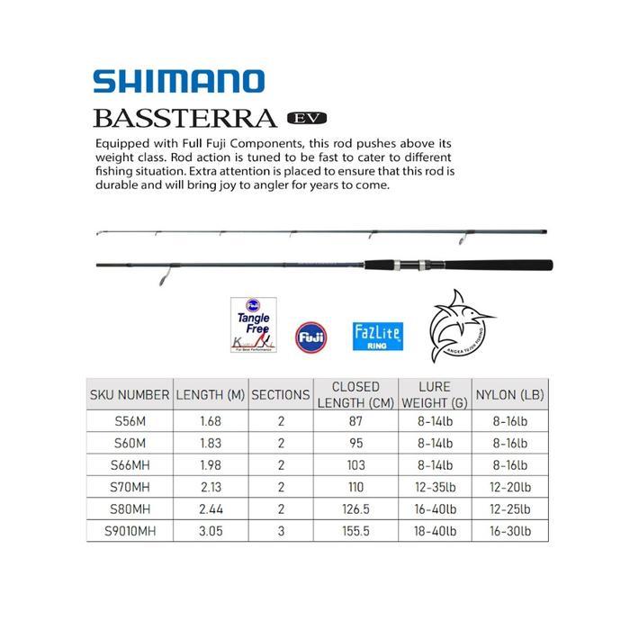 Ready Shimano Bassterra Ev Rod Joran Pancing Empang Kolam Danau Sungai