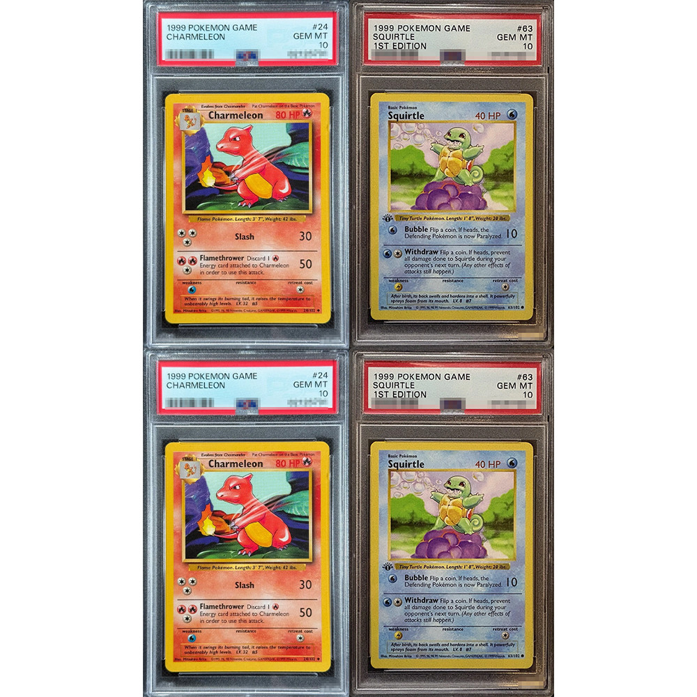 1999 Proxy Ptcg Graded Collection Card Game Charmeleon Squirtle 1St Editon 24/63 Gem Mt10