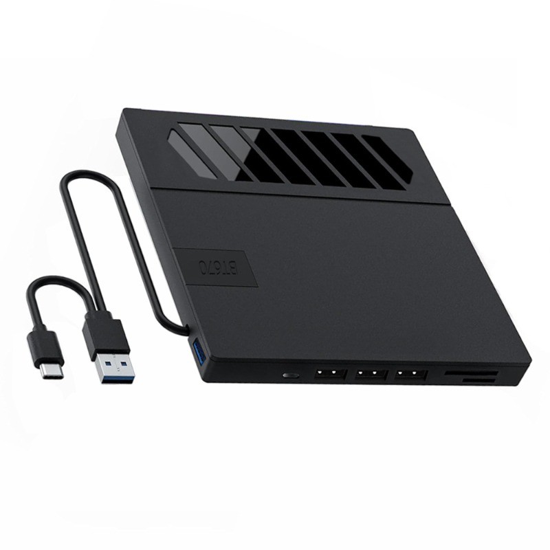 7 in 1 USB 3.0 Type C External CD DVD RW Optical Drive with SD/TF Port CD/DVD/BD -/+RW Player Burner