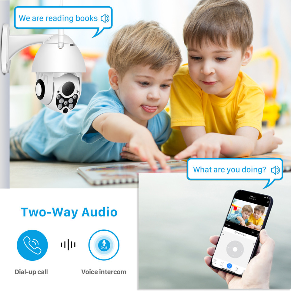 YCC365 Plus Wifi Camera Outdoor 1080P HD CCTV Security Camera PTZ 4x Zoom Waterproof Speed Dome