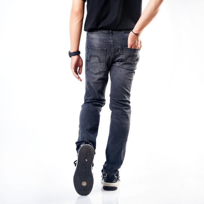 Black ID - Celana Panjang Denim Pria Black Wash Destroy Lp DNM Zhimba