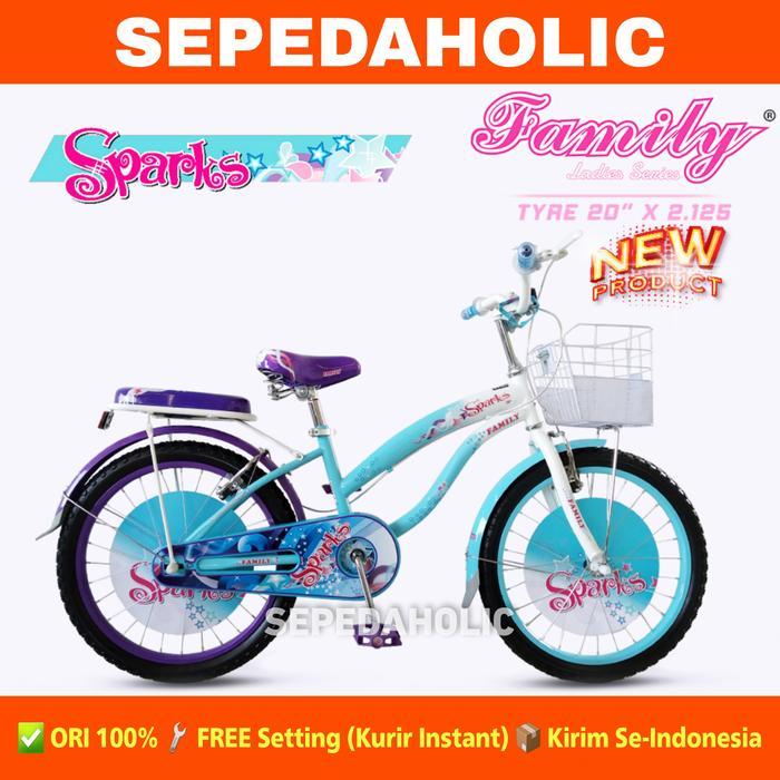 Sepeda Anak Perempuan Remaja FAMILY SPARKS Keranjang 20 Inch - 16 Inch