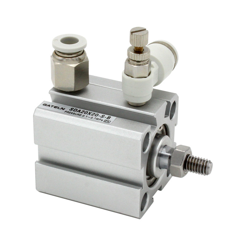 SDA20-B AIR PNEUMATIC CYLINDER DOUBLE ACTING COMPACT CYLINDER BORE 20 MM STROKE 5-100MM MALE THREAD