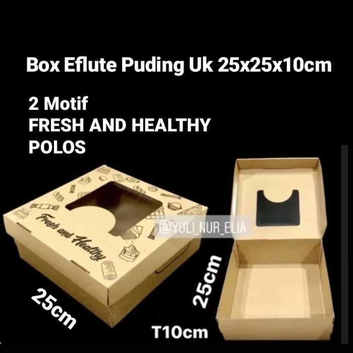 Box Eflute Puding Ukuran 25X25X10Cm Terjamin
