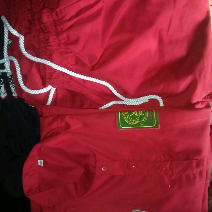 TERLARIS SERAGAM SAKRAL GASMI MERAH Kain JAPAN DRIIL Seragam Setelan Pria Celana Atasan READY STOCK