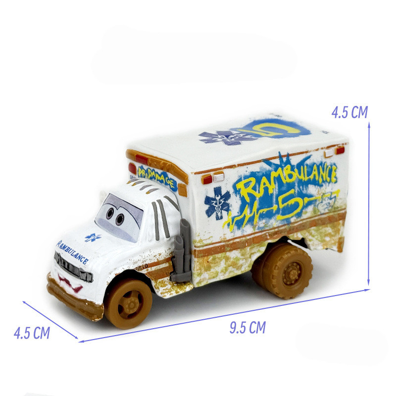 Bandai 2026 Pixar Cars 4 Dr. Damage Rambulance Racing Mr. Arvy Car Children's Toy Alloy Toy Model