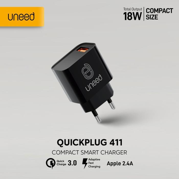 UNEED QUICKPLUG WALL CHARGER QUICK CHARGE 3.0 MAX 18WATT UCH411