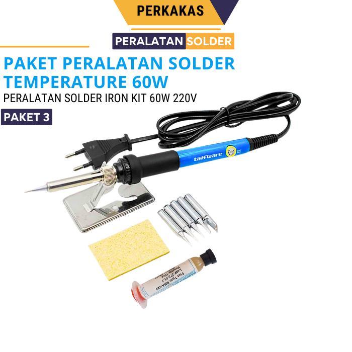 "New" Paket Lengkap Solder Listrik 60 Watt Adjustable Temperature Fast Heating solder teknisi hp