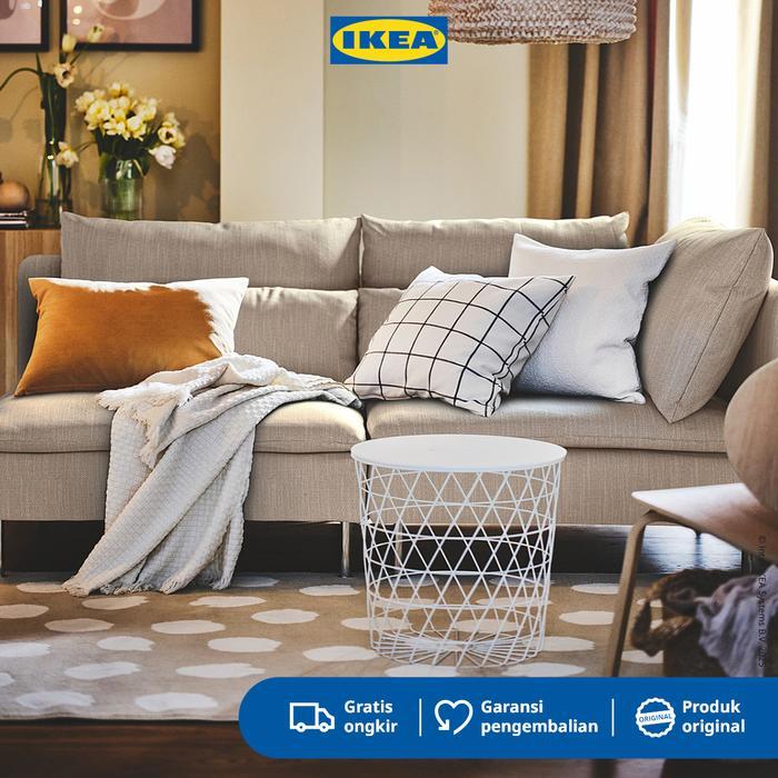 IKEA KVISTBRO Meja Penyimpanan Samping Sofa Putih Minimalis 44cm Furniture