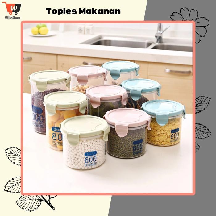 Toples Plastik Bening Toples Makanan Toples Kedap Udara Toples Plastik Tebal Serbaguna Wadah