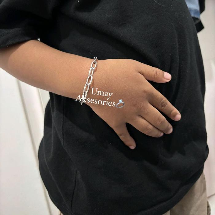 Gelang Rantai Anak Laki-Laki Premium Termurah Gelang Stanliess Titanium Anti Karat Anti Luntur