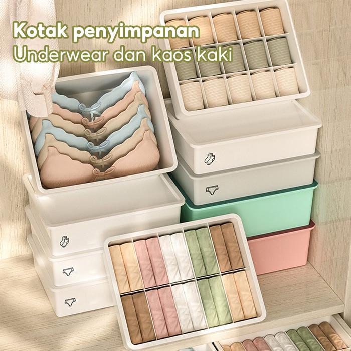 Kotak Penyimpanan Pakaian Dalam / Box Underwear / Storage Box / Box Organizer / Laci Plastik PP /