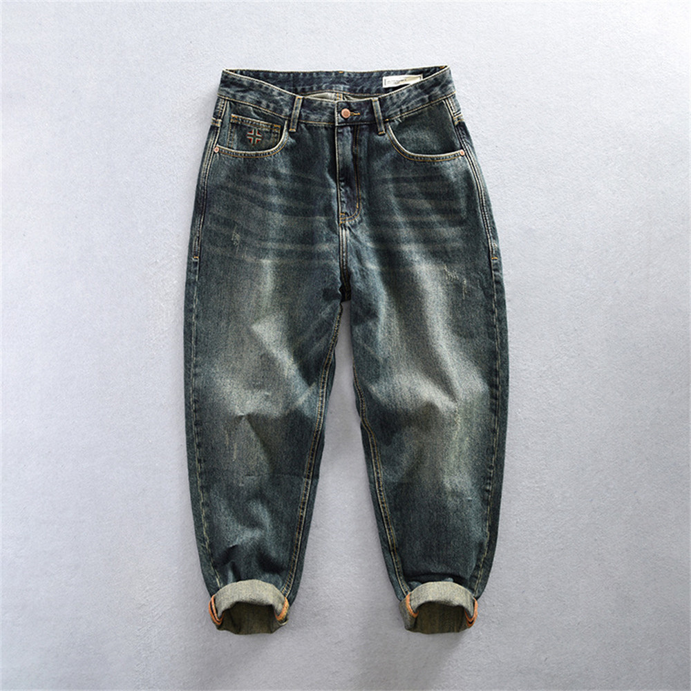 men's autumn pants new vintage washed blue jeans for men winter Trousers male fashion jeans homme