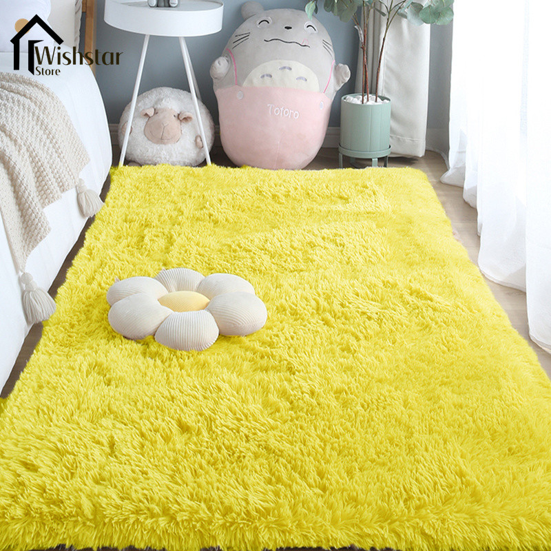Soft Fluffy Carpet Pink Yellow White Multicolored Rug Decoration Bedroom Girl Large Carpet Plush For