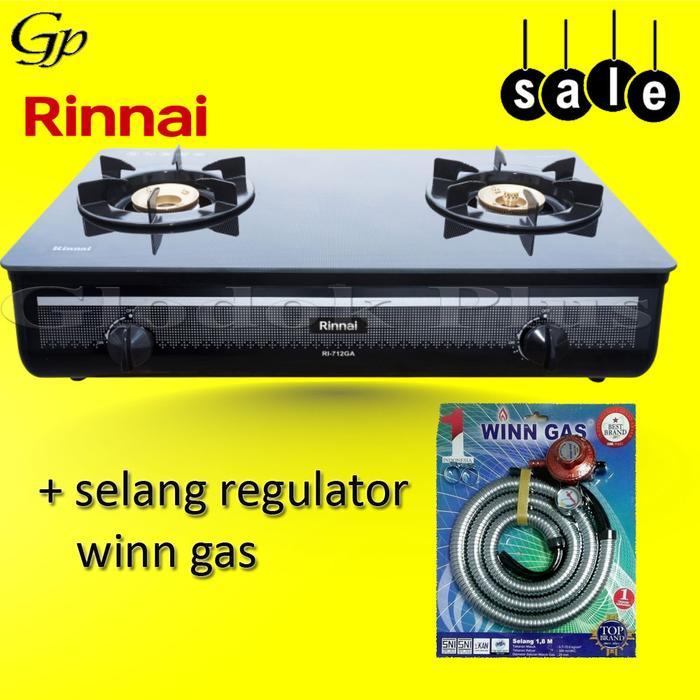 Rinnai Ri-712Ga B Kompor Gas Kaca 712Gab 2 Tungku Rinai Ri712Gab