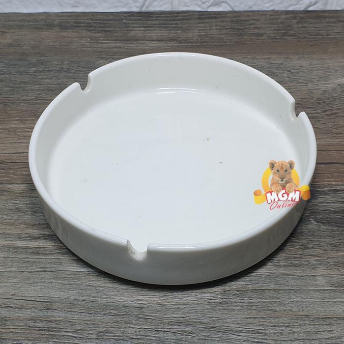 "New" Asbak keramik Bulat putih POLOS JUMBO 5inch asbak besar keramik 12.5cm